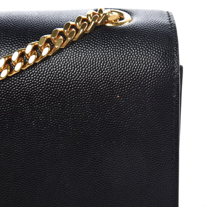 Saint Laurent Grain De Poudre Large Classic Monogram Kate Satchel Black 8 of 8