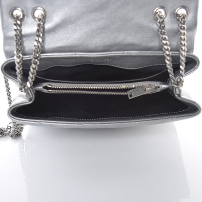 Saint Laurent Calfskin Y Quilted Monogram Small Loulou Chain Satchel Silver 5 of 14