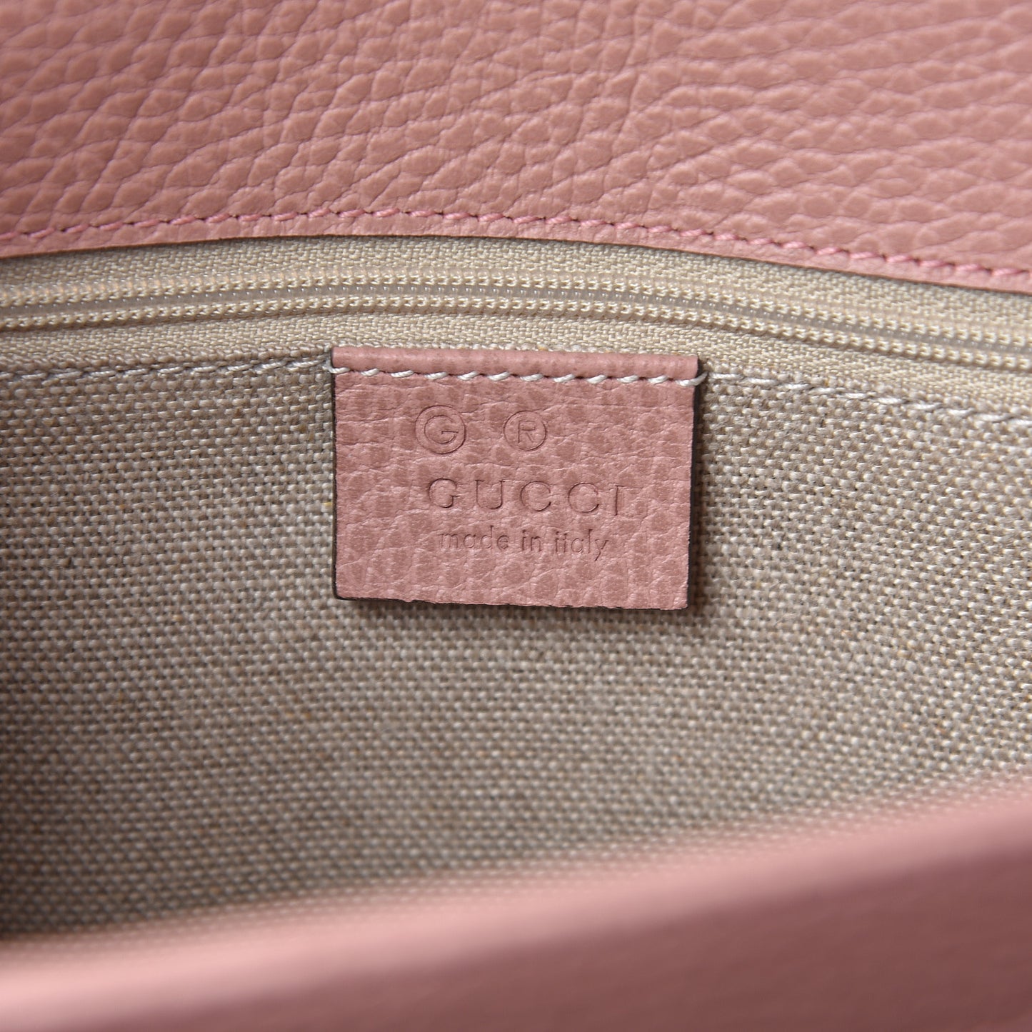 Dollar Calfskin Interlocking G Shoulder Bag Soft Pink