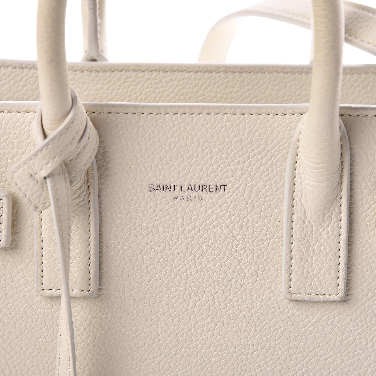 Saint Laurent Grained Calfskin Nano Sac de Jour Dove White 7 of 16