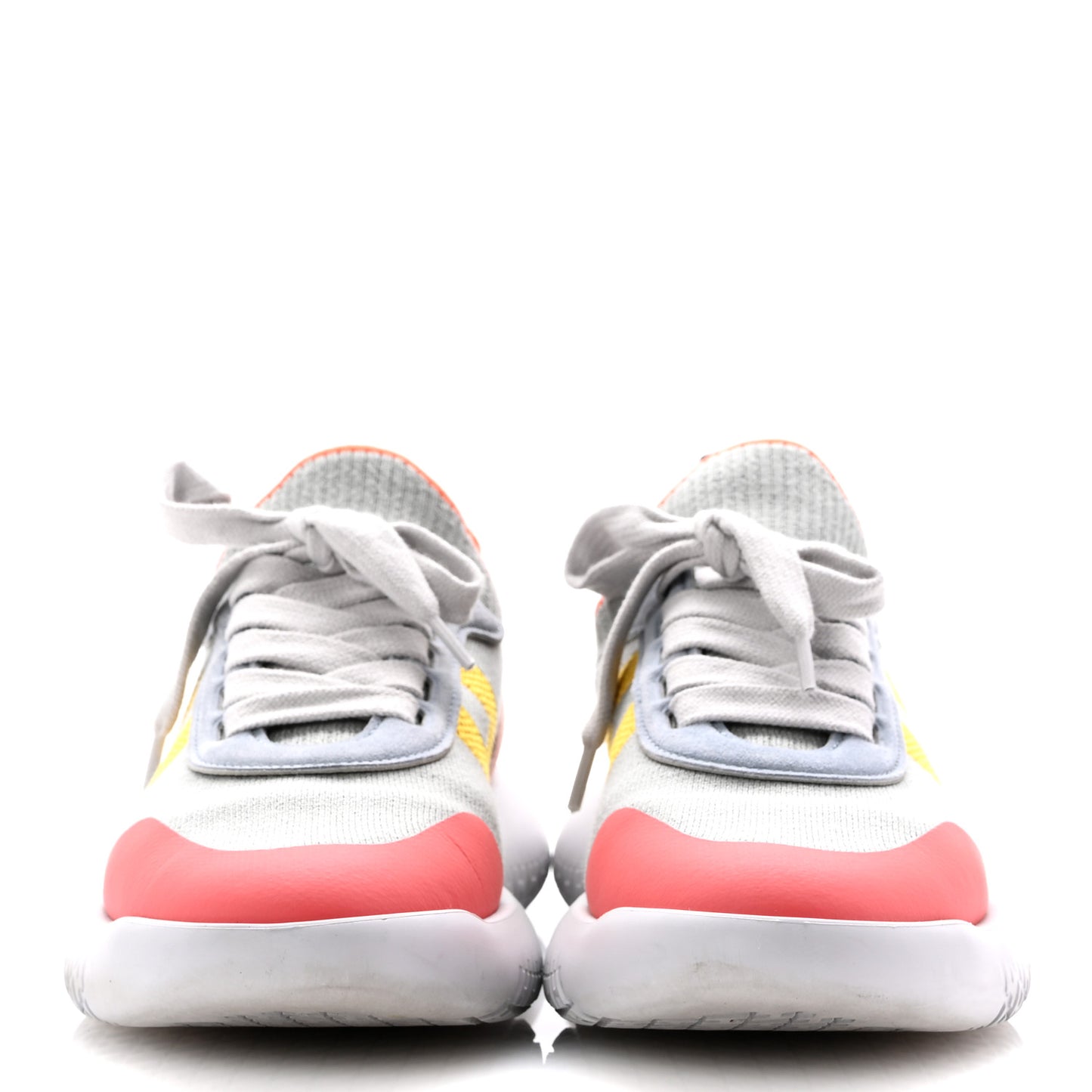 Knit Suede Goatskin Womens Crew Sneakers 36.5 Multicolor Gris Orange
