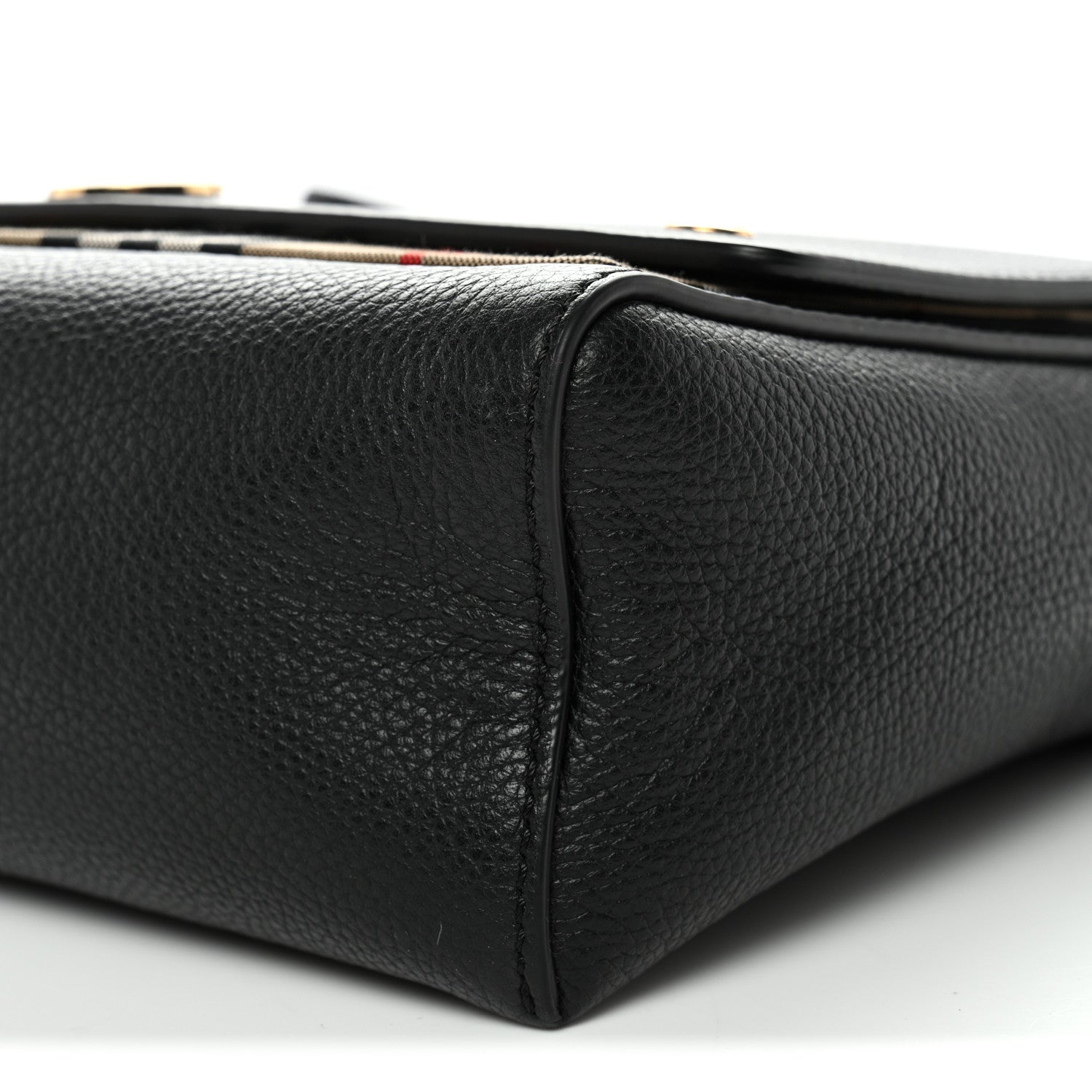 Burberry Coated Canvas Calfskin Vintage Check Medium Note Crossbody Bag Black 10 of 10