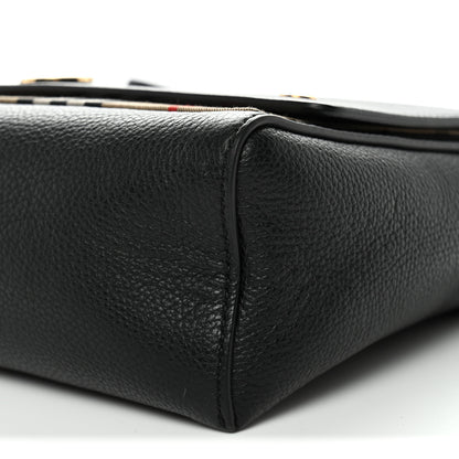 Burberry Coated Canvas Calfskin Vintage Check Medium Note Crossbody Bag Black 10 of 10