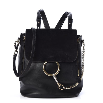 Chloe Suede Calfskin Medium Faye Backpack Black 1 of 17