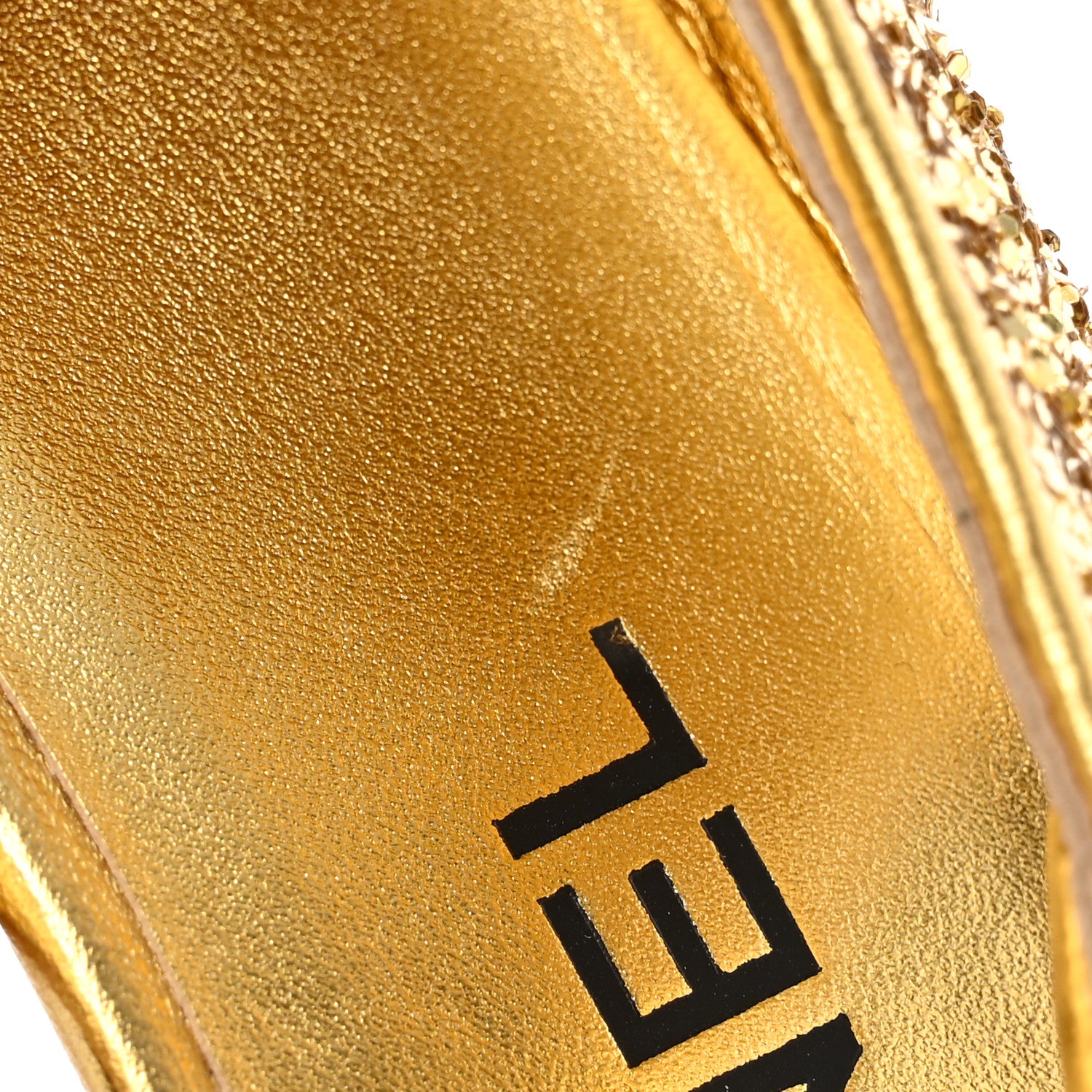 Chanel Glitter Grosgrain Cap Toe CC Slingback Pumps 39.5 Gold Black 15 of 17