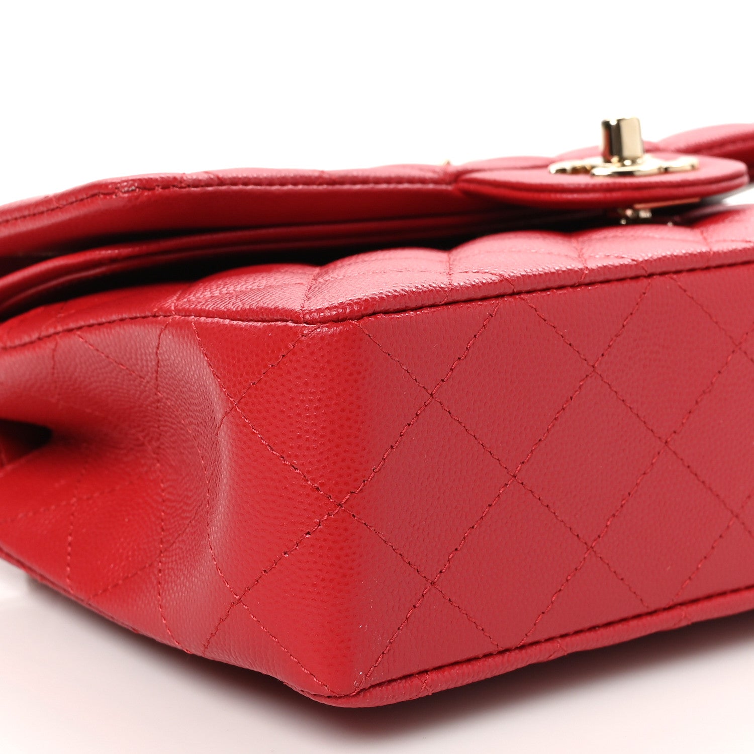 Chanel Caviar Quilted Small Double Flap Red 9 of 11