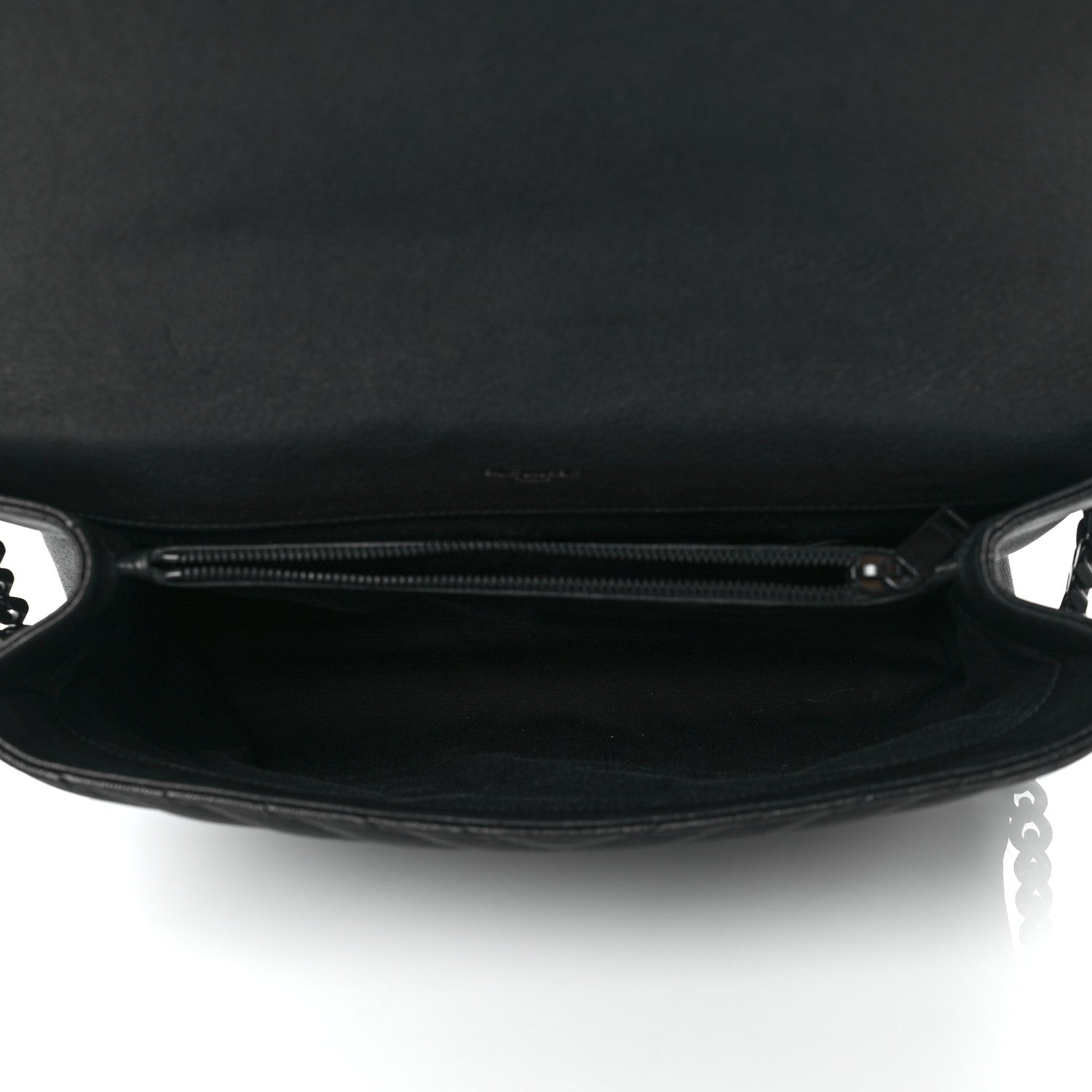 Saint Laurent Sheepskin Matelasse Chevron Monogram Monochrome Large College Satchel Black 5 of 10