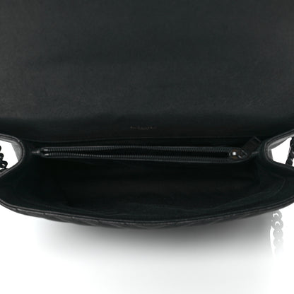 Saint Laurent Sheepskin Matelasse Chevron Monogram Monochrome Large College Satchel Black 5 of 10