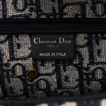 Christian Dior Oblique Embroidered Saddle Bag Blue 6 of 10