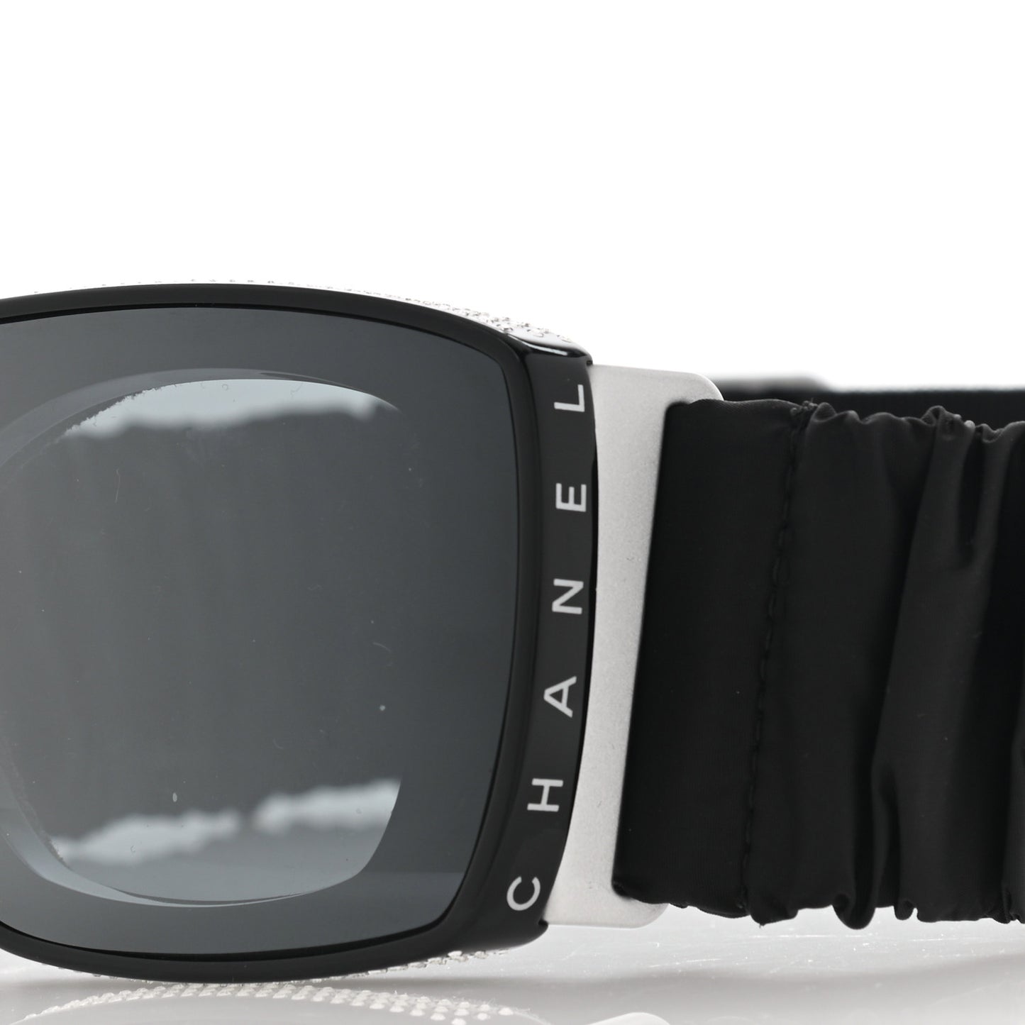 Crystal Acetate Technical Satin Shield Sunglasses Black
