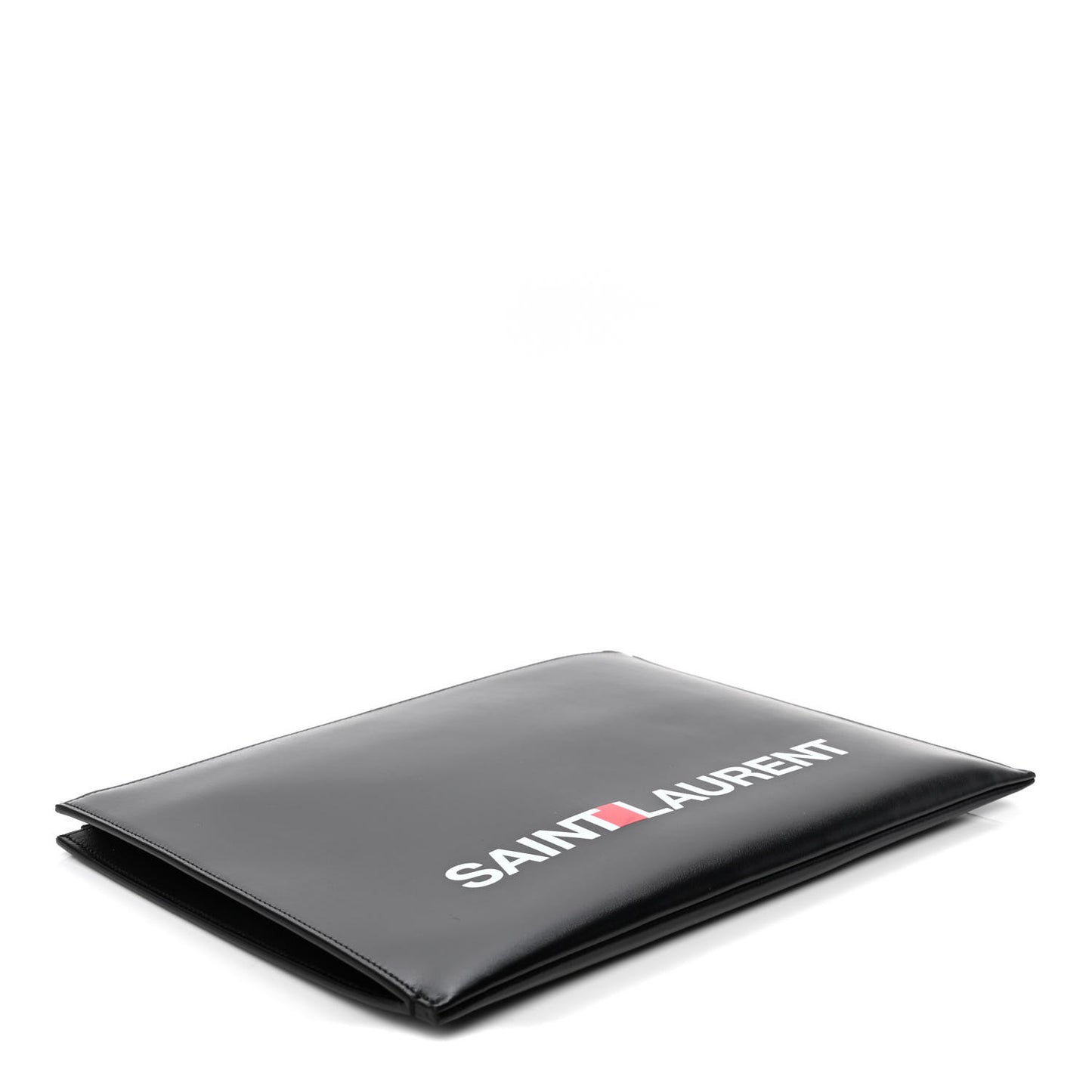 Calfskin Logo Zipped Tablet Pouch Black