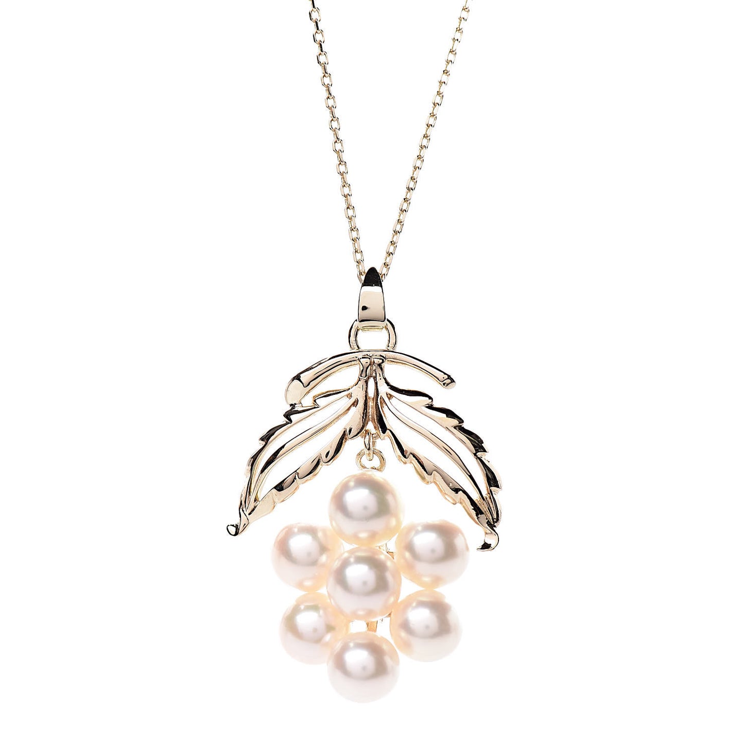 14K Yellow Gold Akoya Pearl 6-6.5mm Flower Pendant Necklace