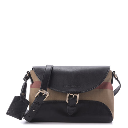 Burberry Canvas Mega Check Small Henham Crossbody Black 1 of 10
