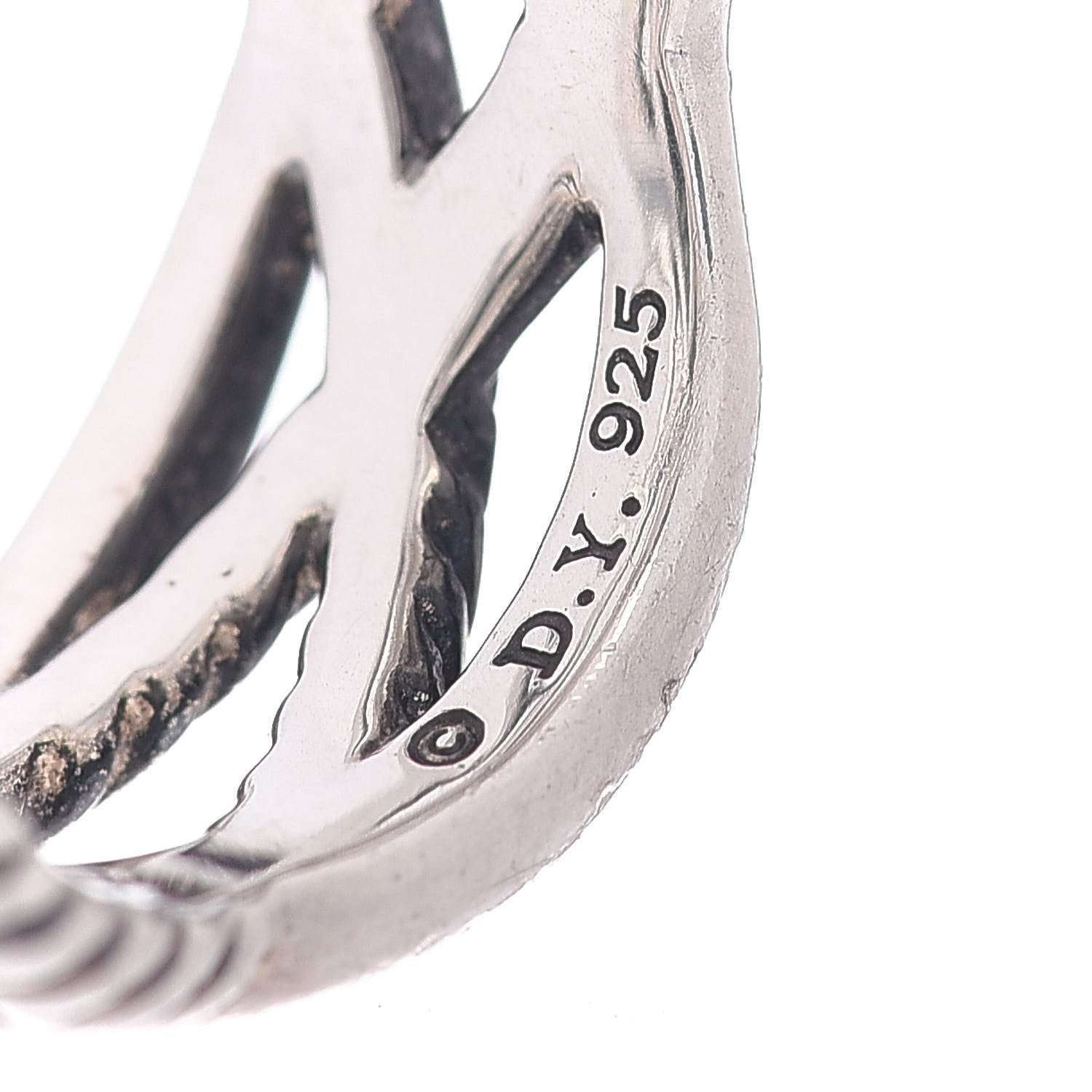 David Yurman Darkened Sterling Silver Diamond Lemon Citrine 20mm Cable Wrap Ring 51 5.75 5 of 5