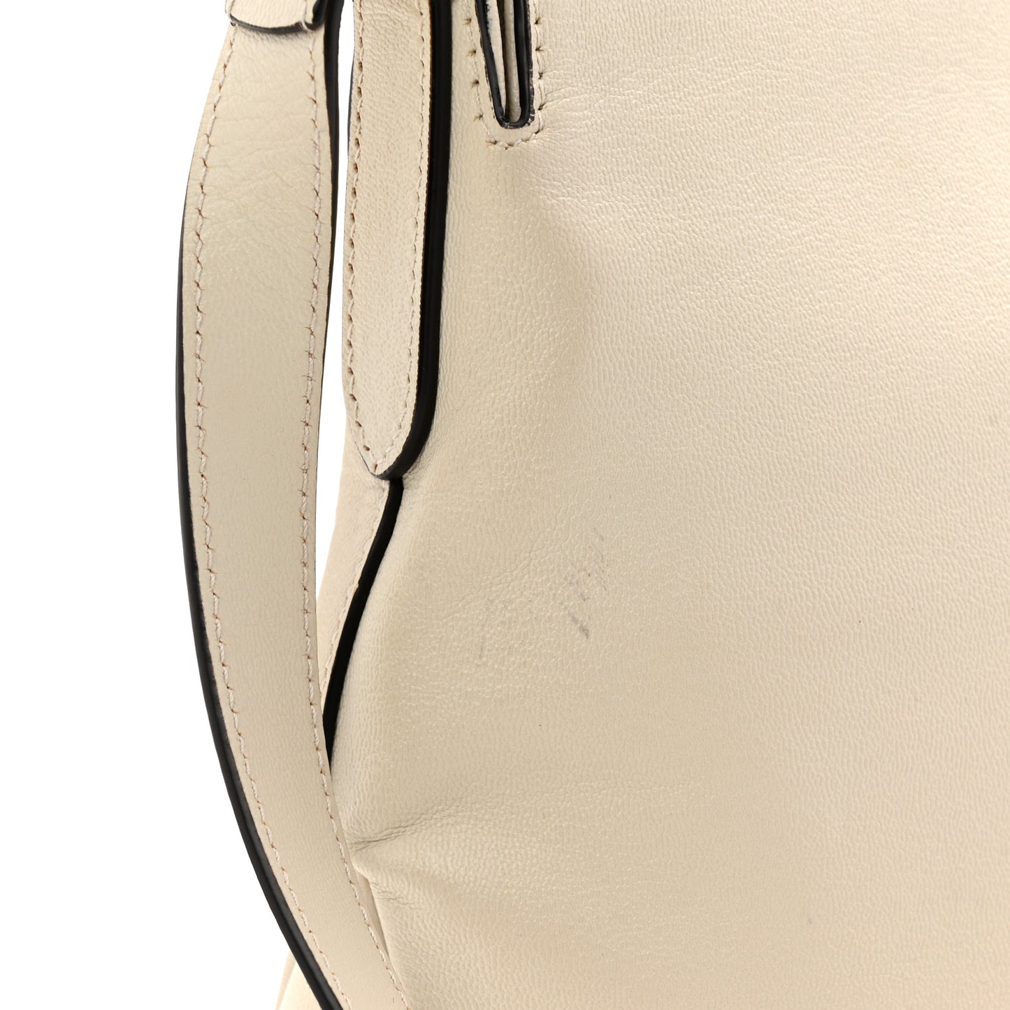 New Sakai Calfskin Lux Medium Dahlia Messenger Shoulder Bag Mystic White