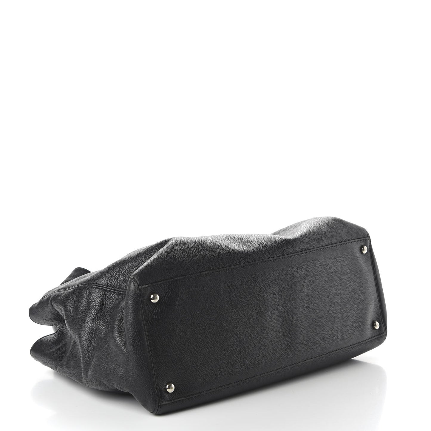 Calfskin Cerf Executive Shopper Tote Black