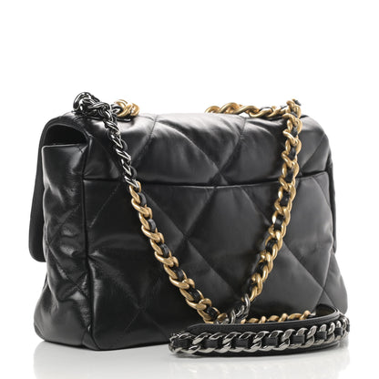 Chanel Goatskin Quilted Large Chanel 19 Flap Black 3 of 13