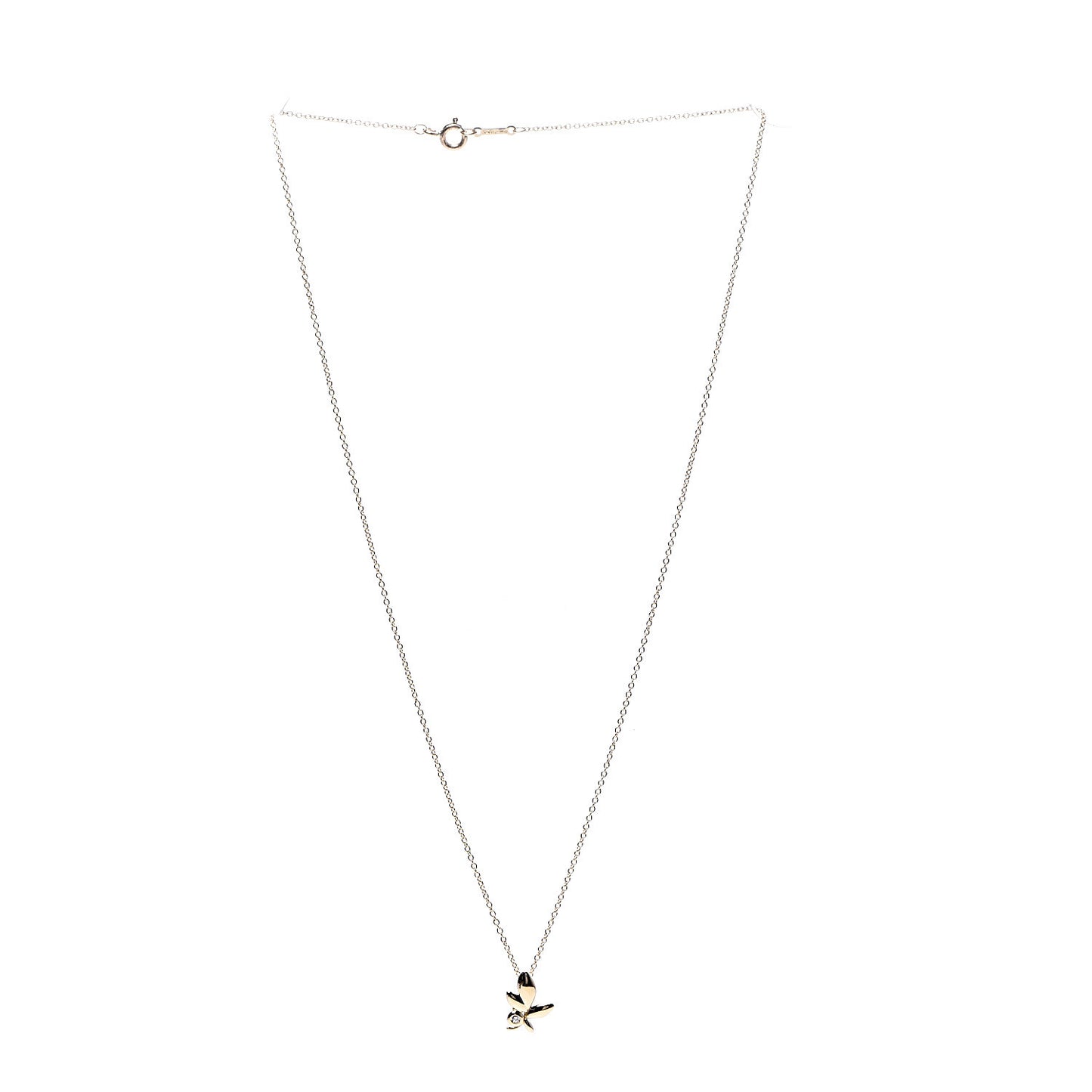 18K Yellow Gold Diamond Paloma Picasso Olive Leaf Pendant Necklace