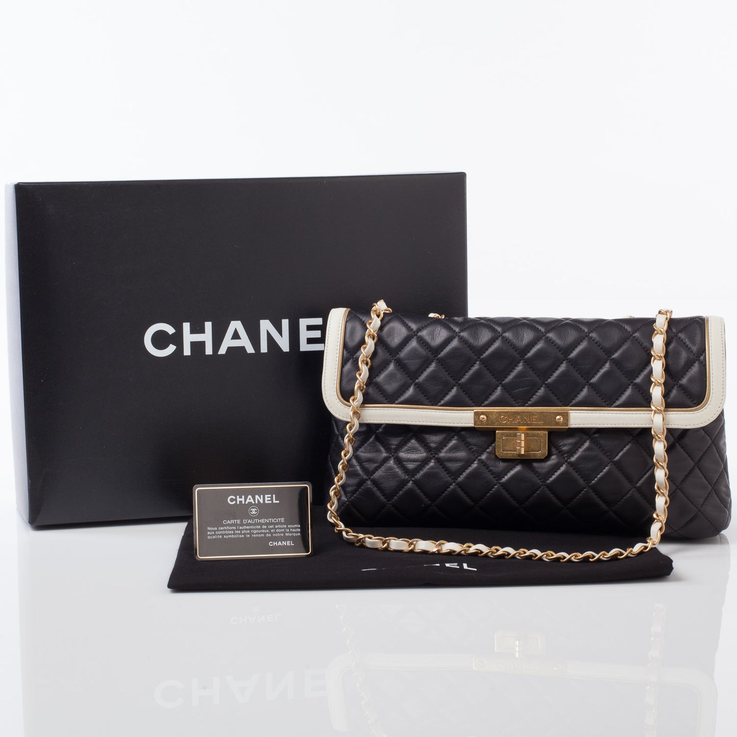 Glazed Calfskin Mademoiselle Flap