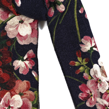 Gucci Wool Jacquard GG Monogram Miniorophin Scarf Midnight Blue Pink 4 of 4