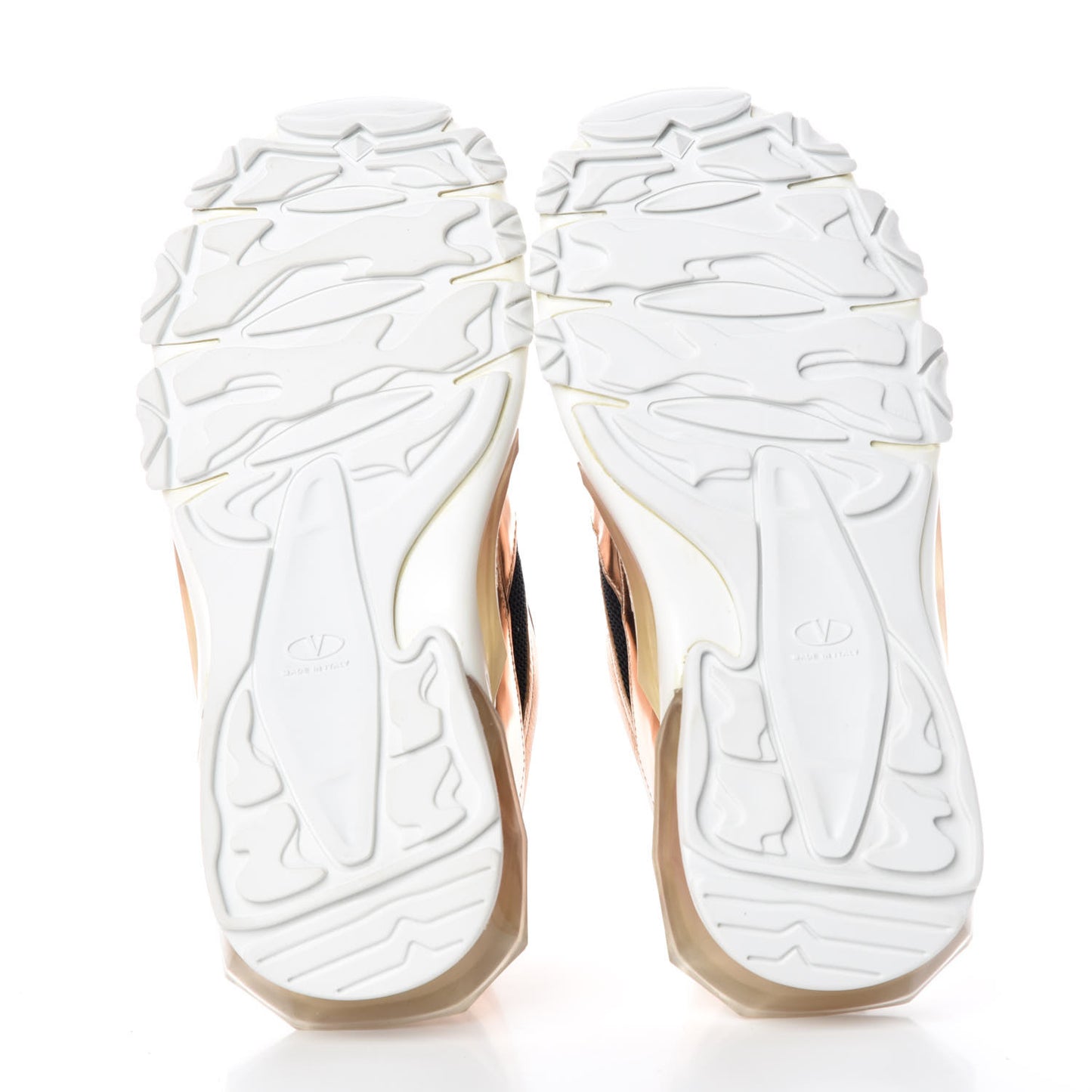 Metallic Nappa Patent Bounce Sneakers 36.5 Rose Gold
