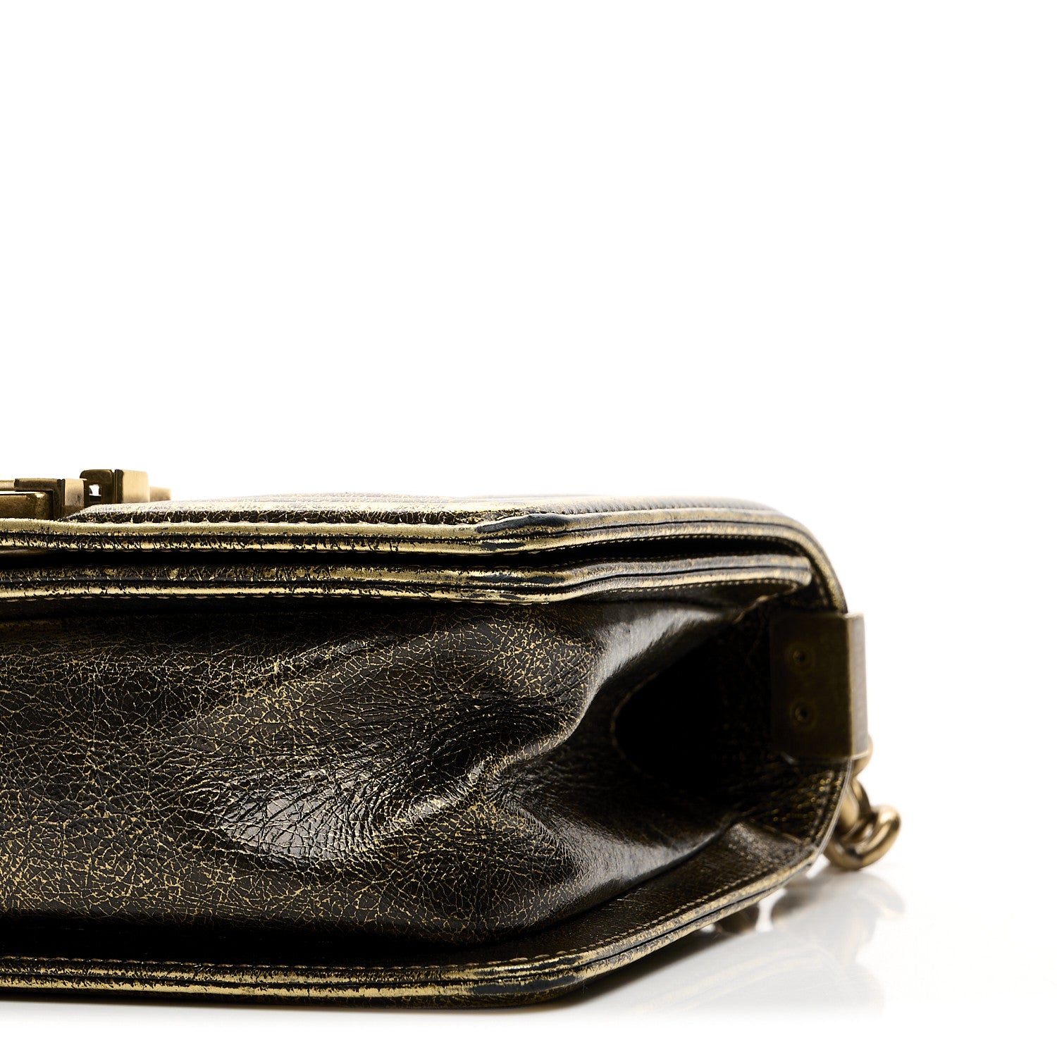 Chanel Cracked Metallic Calfskin Quilted Small Boy Flap Gold 19 of 21