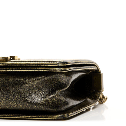 Chanel Cracked Metallic Calfskin Quilted Small Boy Flap Gold 19 of 21