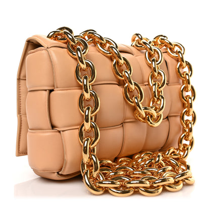 Bottega Veneta Lambskin Maxi Intreccio Padded Chain Cassette Crossbody Bag Almond 3 of 8