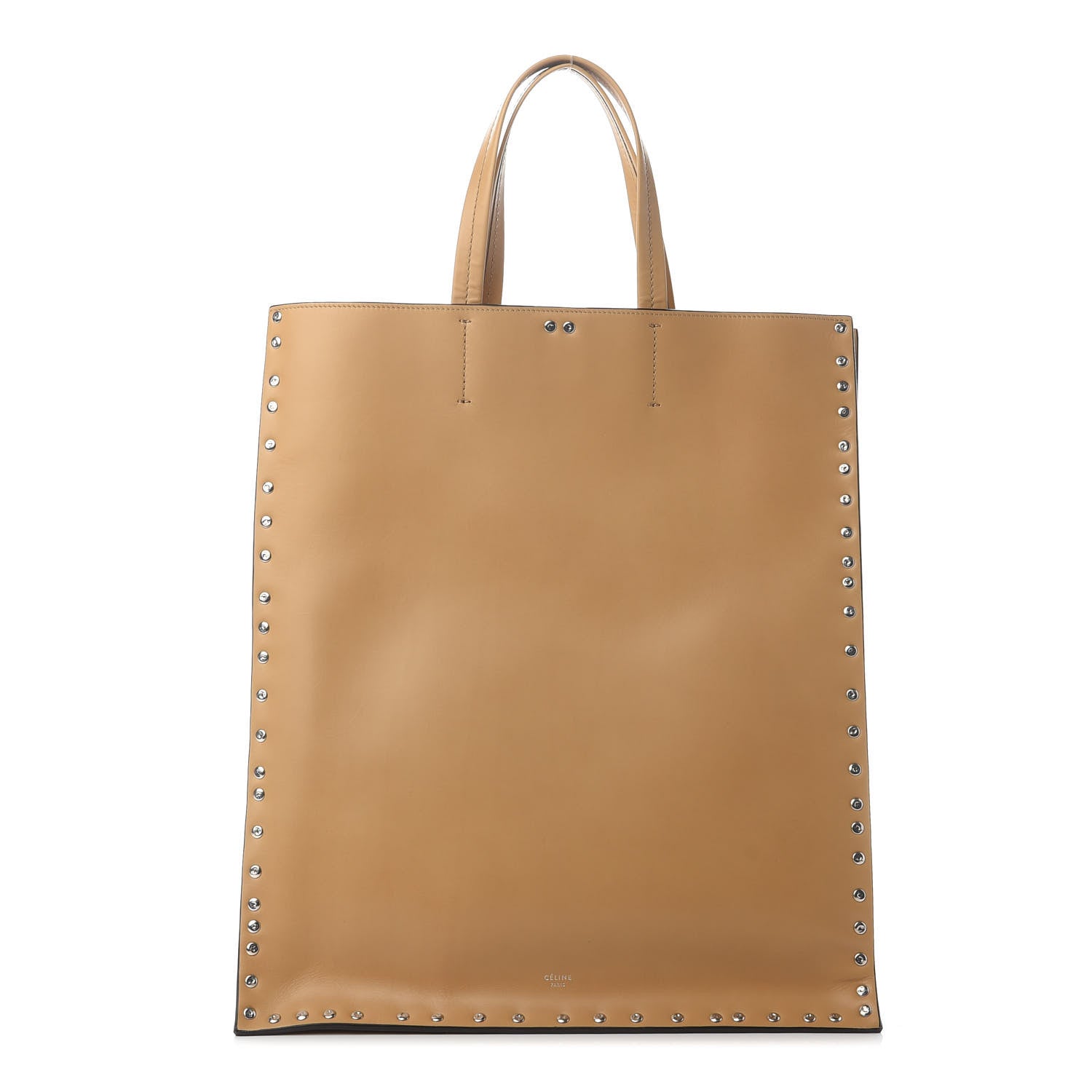 Celine Satinated Natural Calfskin Large Studs Vertical Cabas Sand 1 of 7