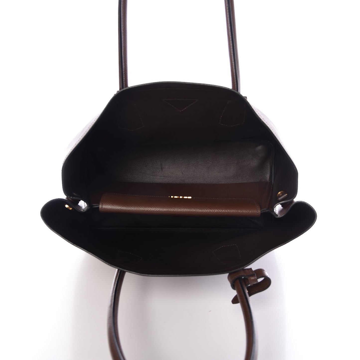 Saffiano Cuir Large Double Bag Cacao