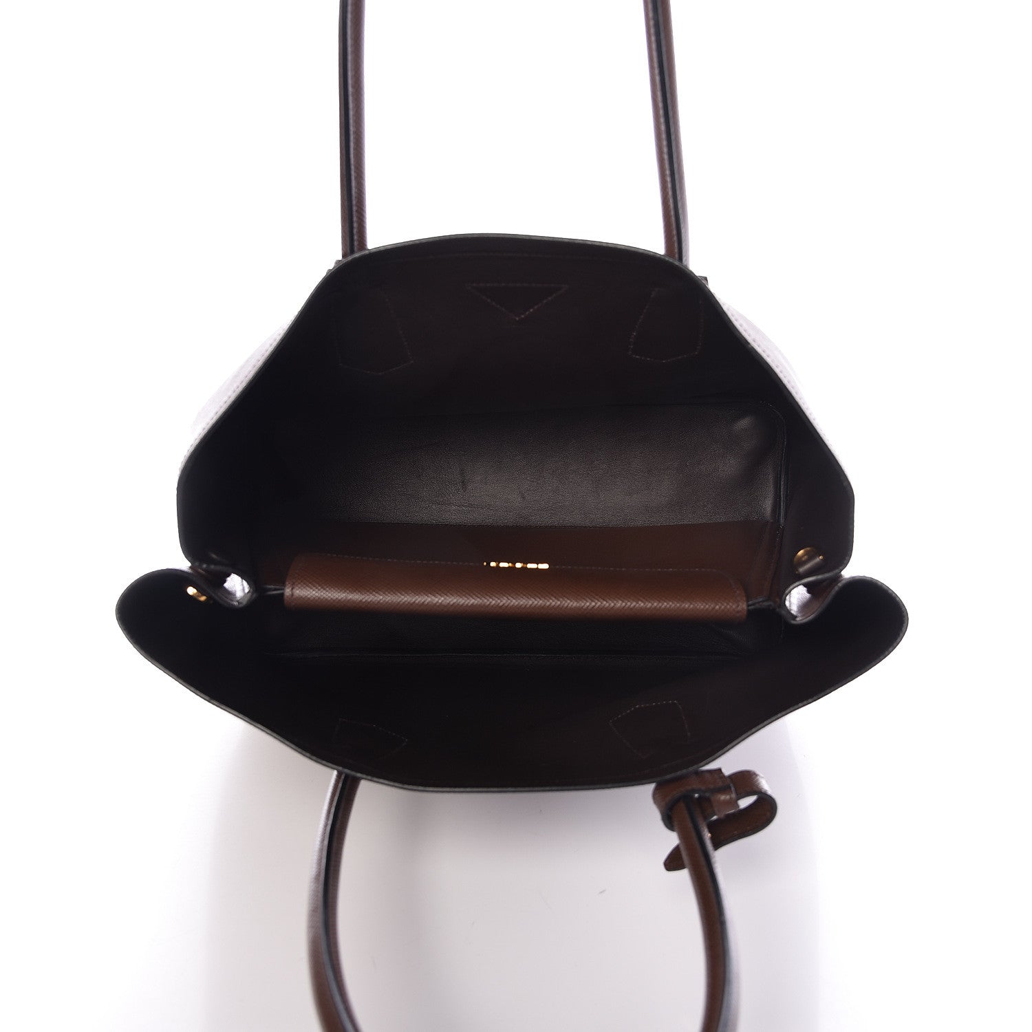 Prada Saffiano Cuir Large Double Bag Cacao 5 of 12