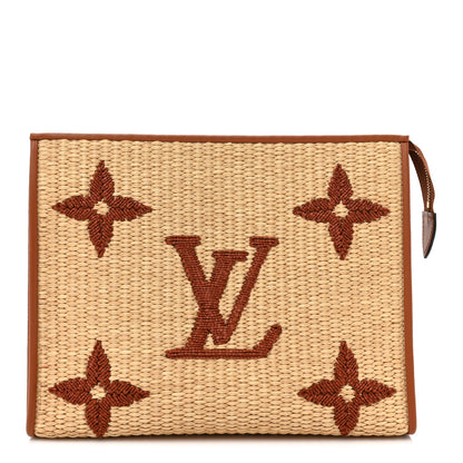 Louis Vuitton Raffia Monogram Giant Toiletry Pouch 26 Tan 1 of 10