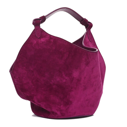 Khaite Suede Calfskin Mini Lotus Tote Mulberry 3 of 8