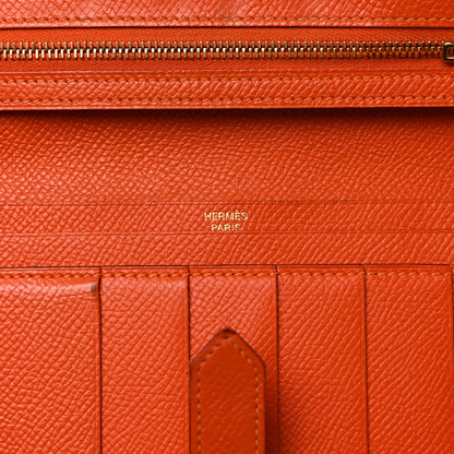Hermes Epsom Bearn Gusset Wallet Orange 6 of 9