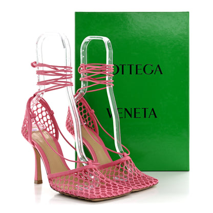Bottega Veneta Mesh Nappa Stretch Ankle Tie 90mm Sandals 37 Azalea 9 of 9