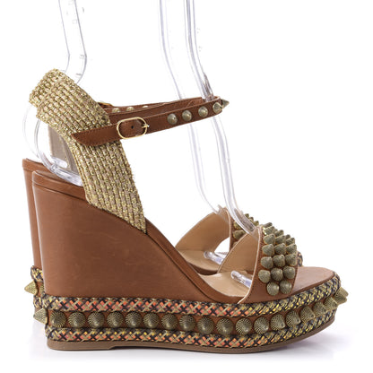 Christian Louboutin Calfskin Cordorella 110 Wedge Sandals 37 Version Cuoio 4 of 9