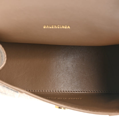 Balenciaga Coated Canvas BB Monogram Hourglass Top Handle Bag XS Beige Brown 4 of 11