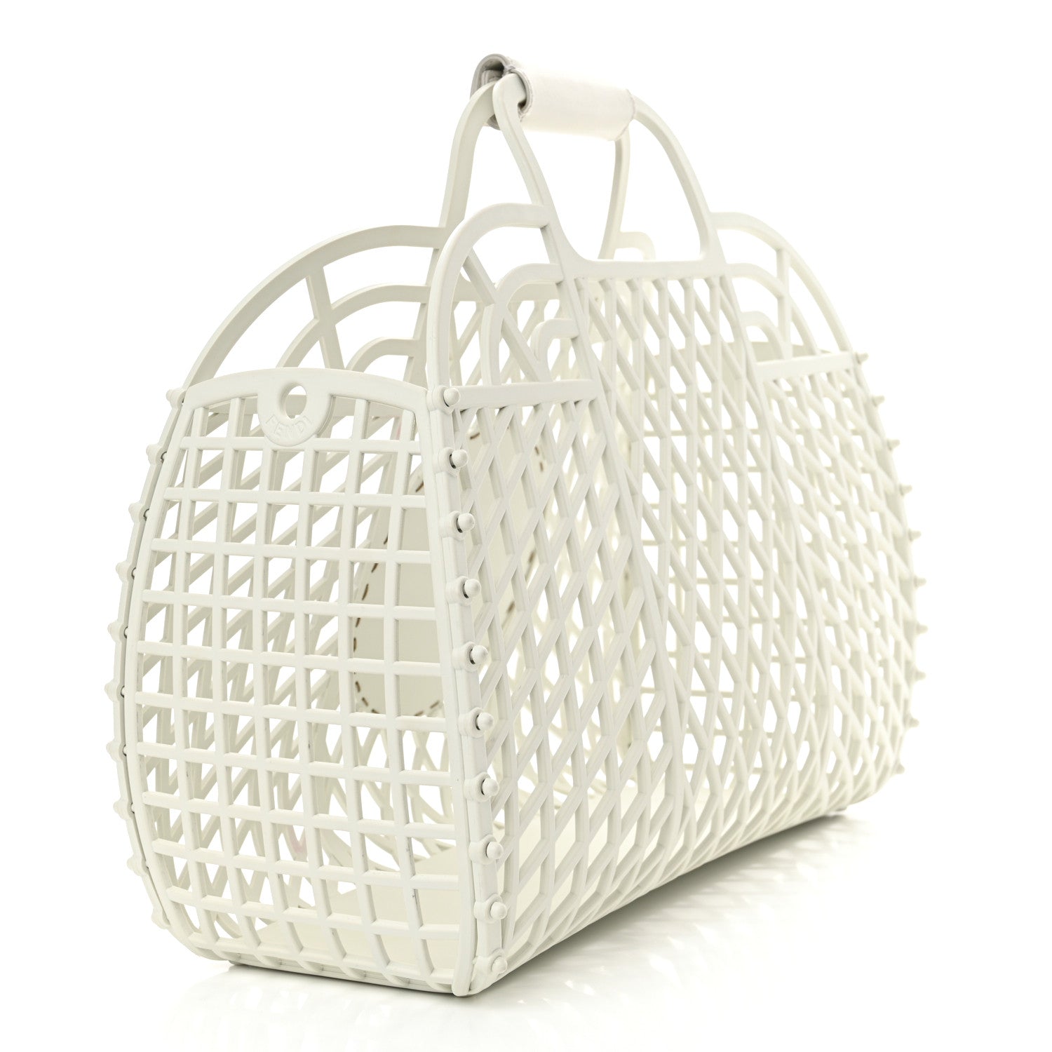 Fendi Recycled Plastic Vitello Liberty Matte Medium Fendi Basket White Ice 3 of 15