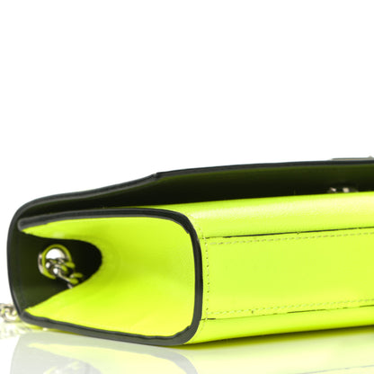 Saint Laurent Patent Grain de Poudre Small Monogram Kate Satchel Neon Yellow 9 of 10