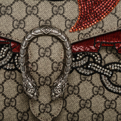 Gucci GG Supreme Monogram Embroidered Medium Dionysus Shoulder Bag Beige Multi 9 of 9