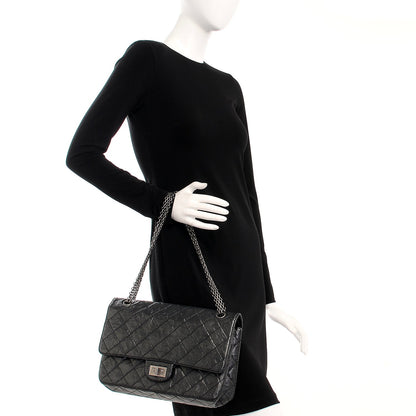 Chanel Distressed Lambskin Quilted 2.55 Reissue 227 Flap Dark Silver 2 of 7