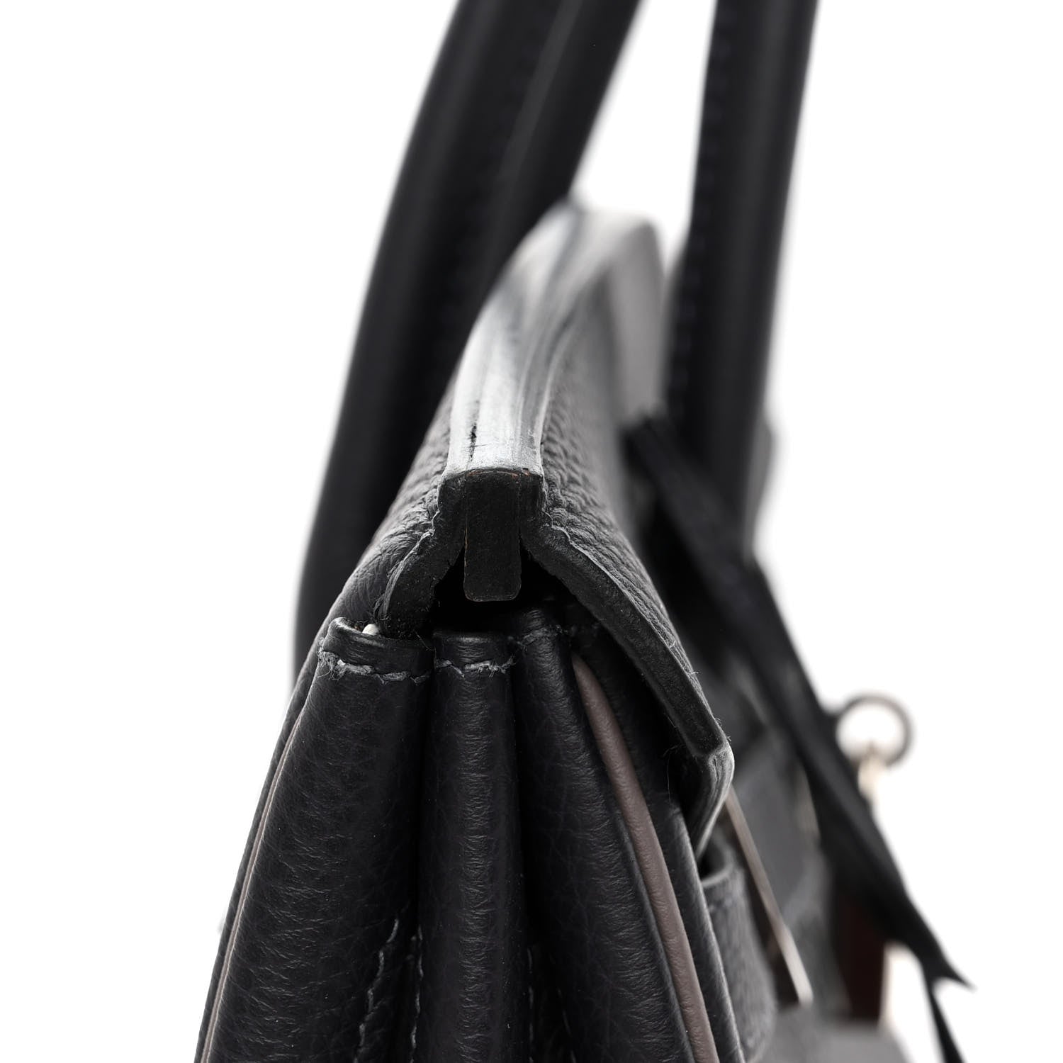 Hermes Togo Bi-Color Horseshoe Birkin 35 Black Etoupe 13 of 13