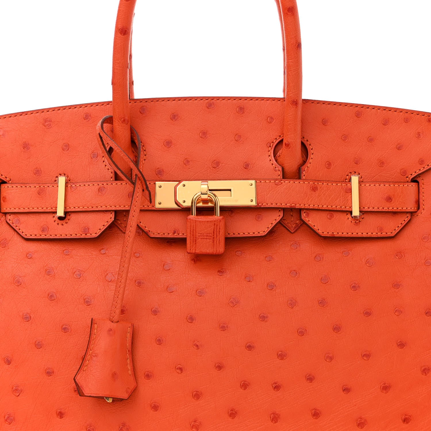 Hermes Ostrich Birkin 30 Orange 7 of 11