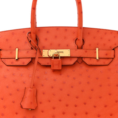 Hermes Ostrich Birkin 30 Orange 7 of 11