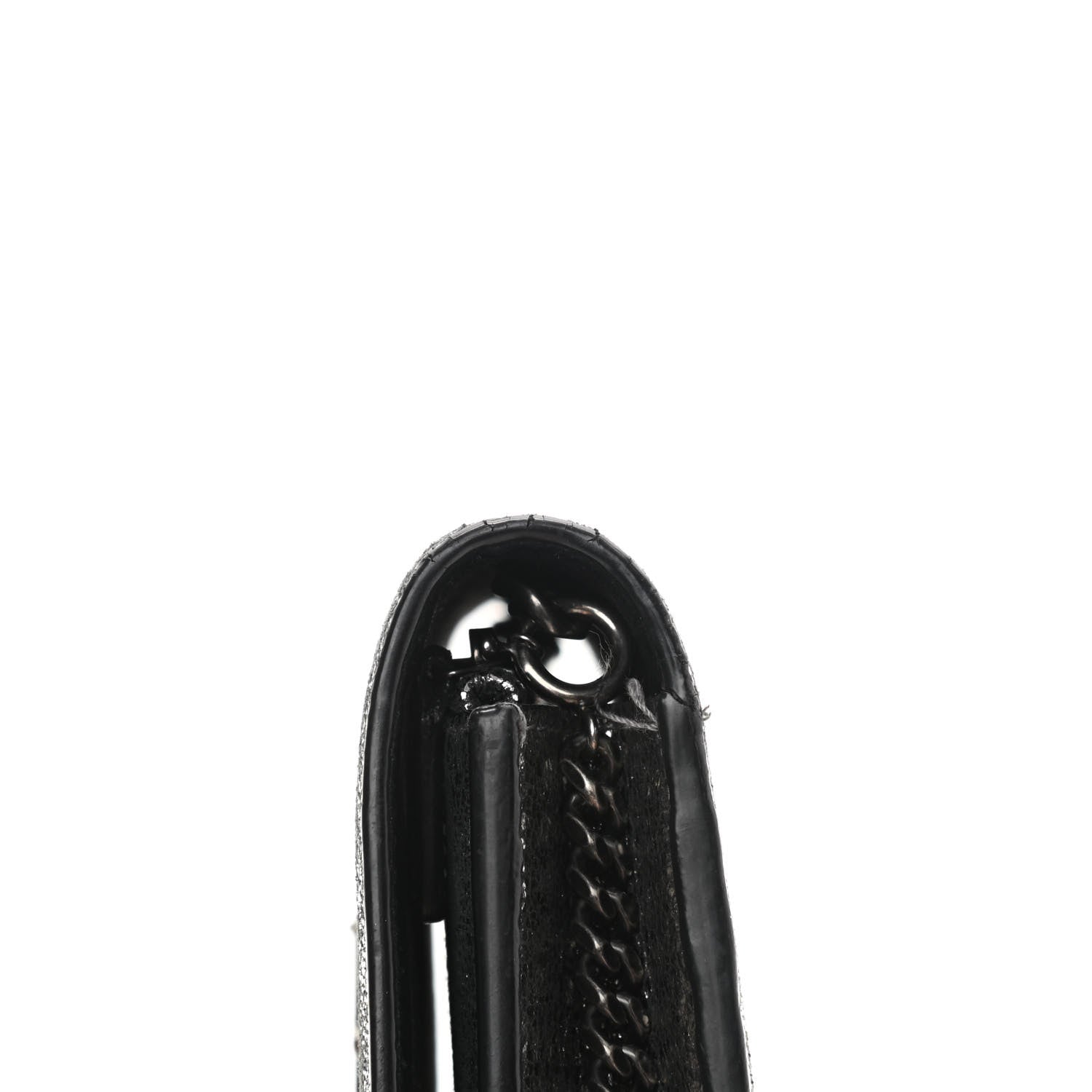 Saint Laurent Metallic Calfskin Classic Monogram Kate Tassel Chain Wallet Gun Metal 15 of 17