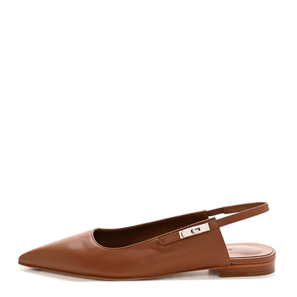 Hermes Nappa Lovely Slingback Mules 41 Gold 1 of 10