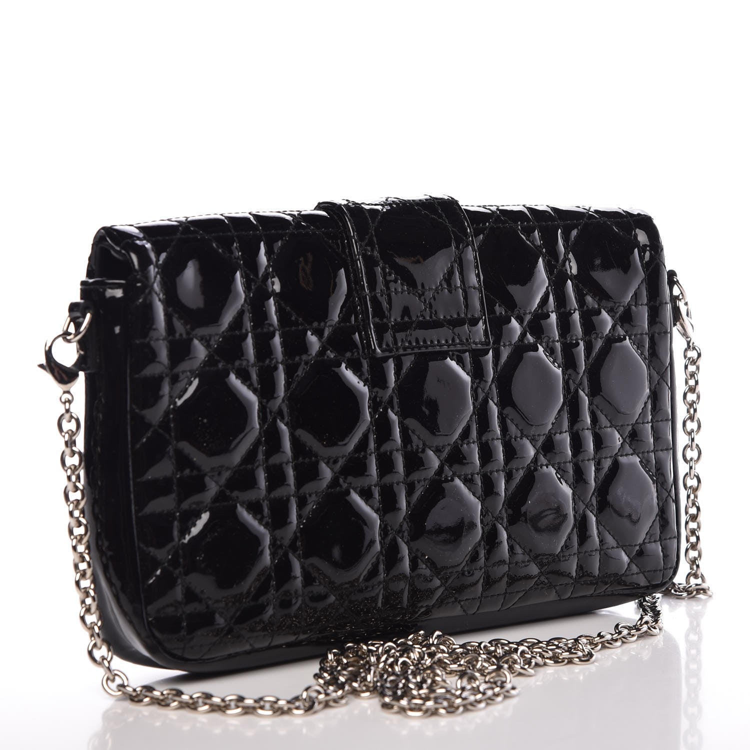 Christian Dior Patent Cannage New Lock Pouch Black 3 of 8