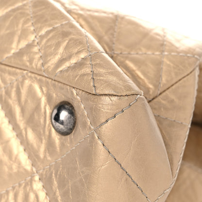 Chanel Metallic Aged Calfskin Quilted Reissue 2.55 Tote Light Gold 9 of 16