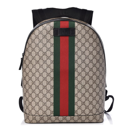 Gucci GG Supreme Monogram Web Dome Backpack Black 1 of 8