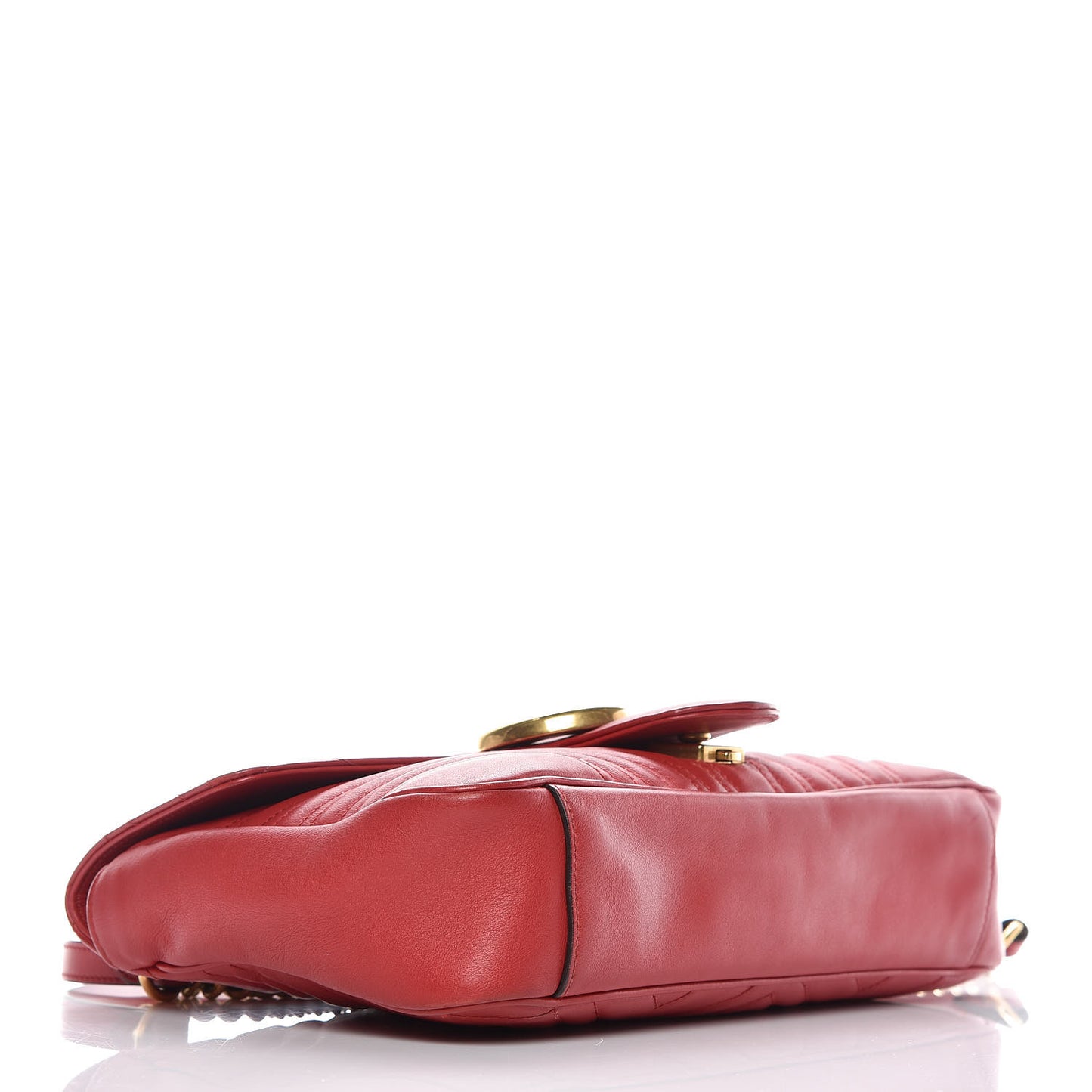 Calfskin Matelasse Medium GG Marmont Shoulder Bag Hibiscus Red